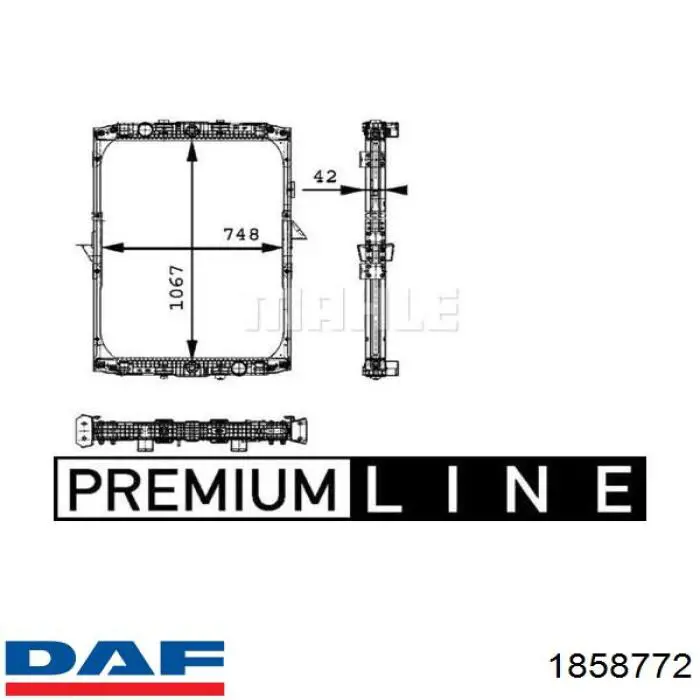 1858772 DAF radiador refrigeración del motor