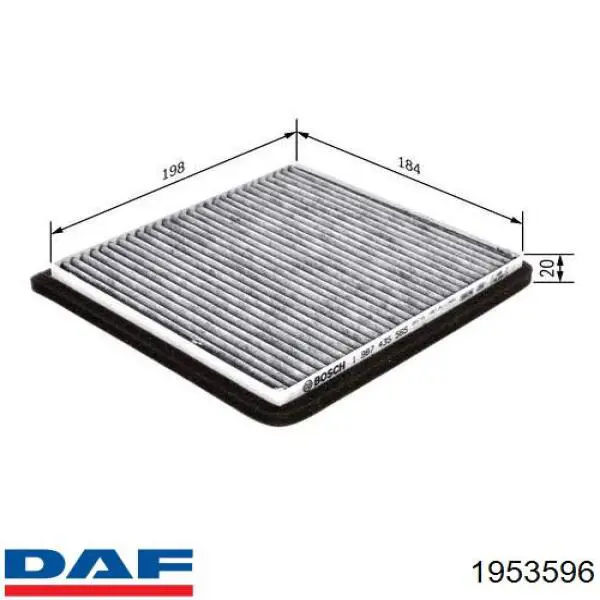 1953596 DAF filtro de habitáculo