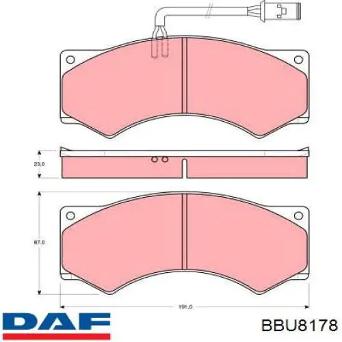 BBU8178 DAF pastillas de freno delanteras