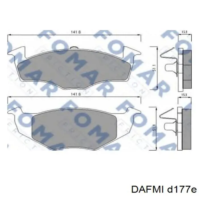 Pastillas de freno delanteras de disco DAFMI D177E