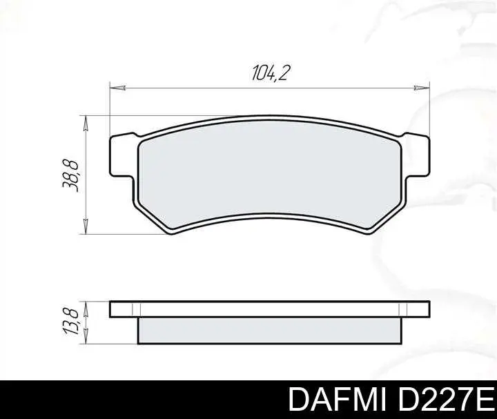 D227E Dafmi Pastillas freno traseras