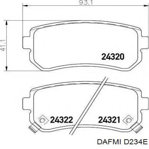 Pastillas traseras de freno Dafmi D234E precio, desde 25,61 EUR