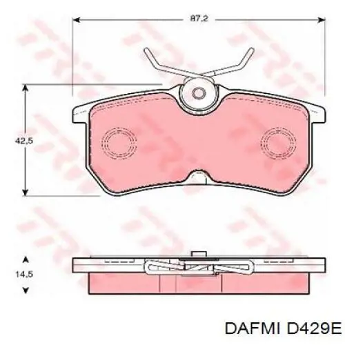 D429E Dafmi pastillas de freno traseras