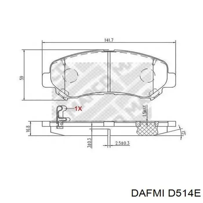 D514E Dafmi Pastillas delanteras