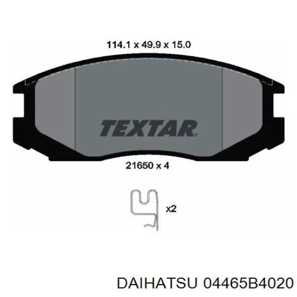 04465B4020 Daihatsu pastillas de freno delanteras