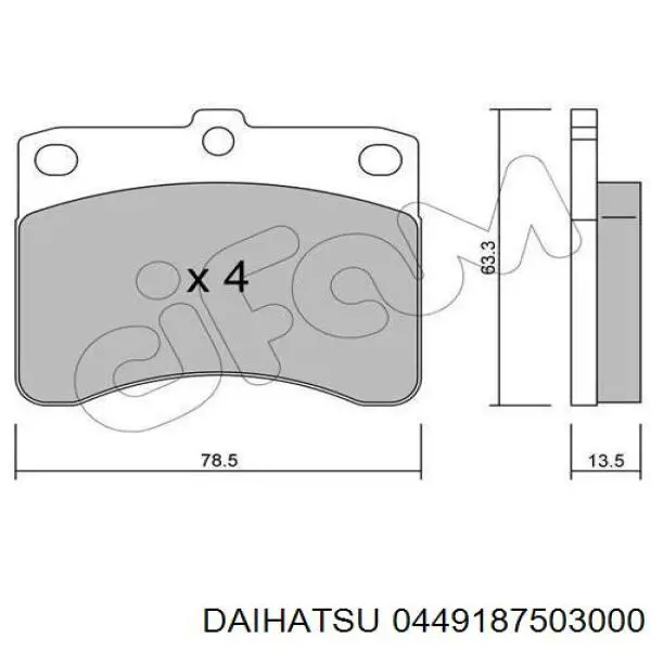 0449187503000 Daihatsu pastillas de freno delanteras