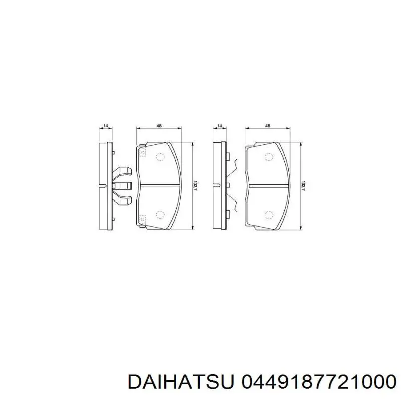 0449187721000 Daihatsu pastillas de freno delanteras