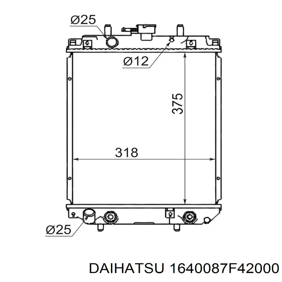 1640087F42000 Daihatsu radiador refrigeración del motor