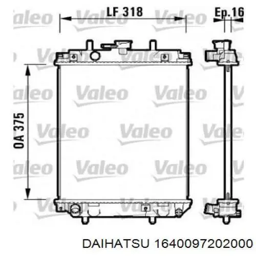 1640097202000 Daihatsu radiador refrigeración del motor