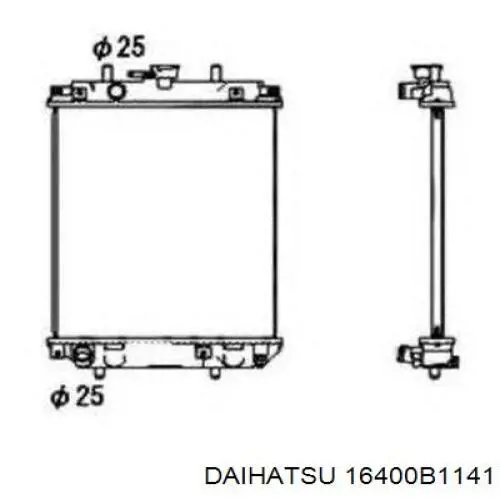 16400-B1141 Daihatsu radiador refrigeración del motor