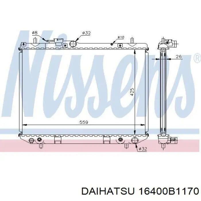 Água radiador Daihatsu 16400B1170 precio, desde 124,42 EUR