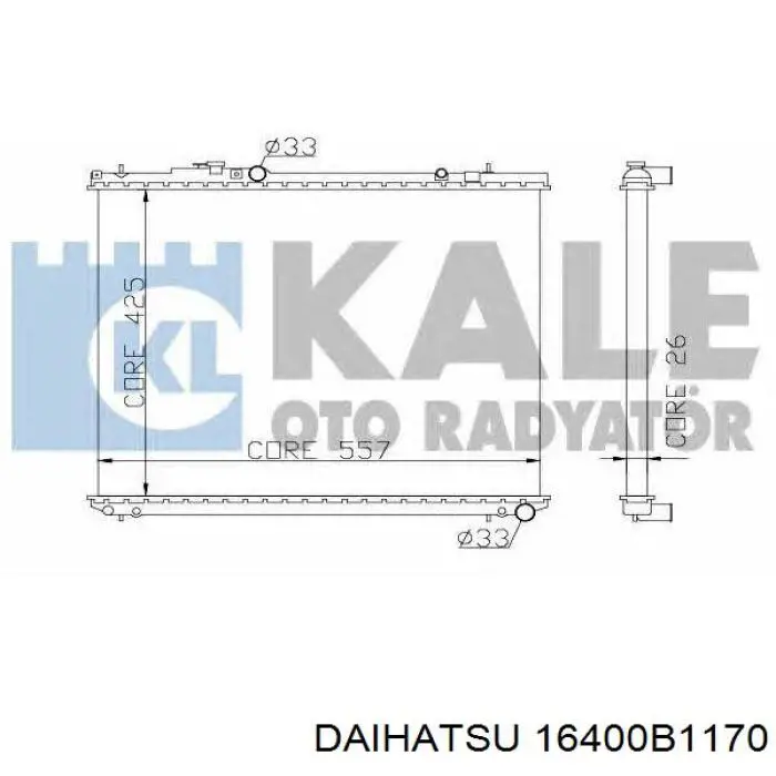 Radiador 16400B1170 Daihatsu
