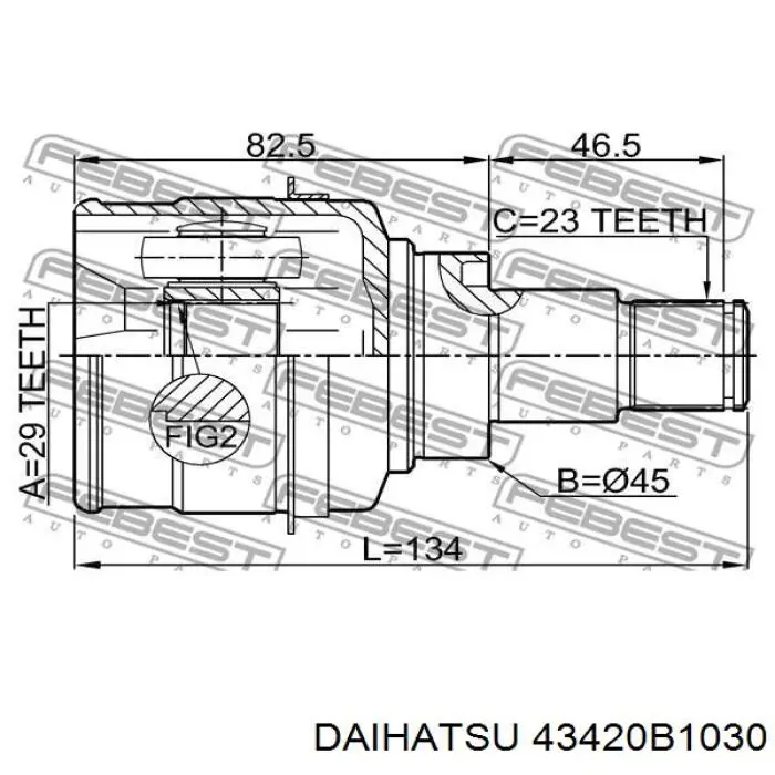 43420-B1030 Daihatsu árbol de transmisión delantero izquierdo