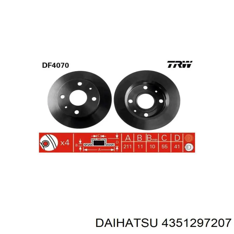 4351297207 Daihatsu Discos