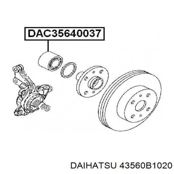 43560B1020 Daihatsu cojinete de rueda delantero