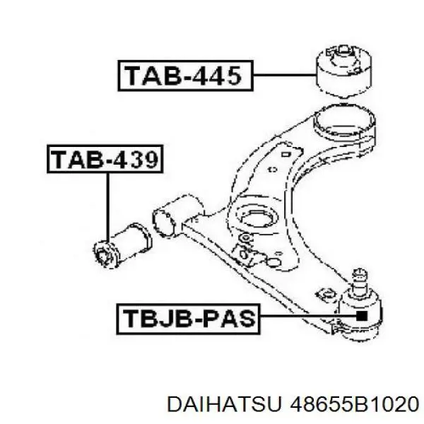 48655B1020 Daihatsu silentblock de suspensión delantero inferior