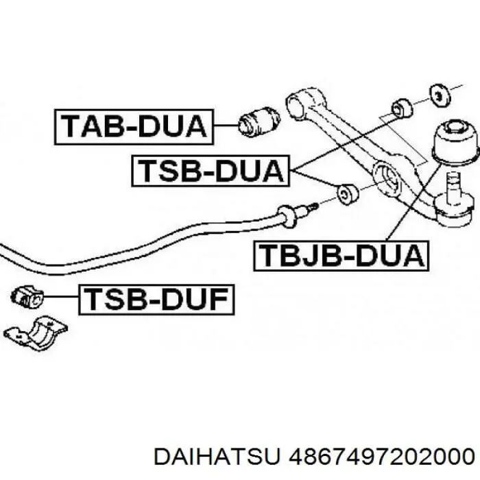 4867497202000 Daihatsu silentblock extensiones de brazos inferiores delanteros