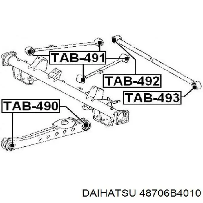 48706B4010 Toyota silentblock trasero de ballesta trasera