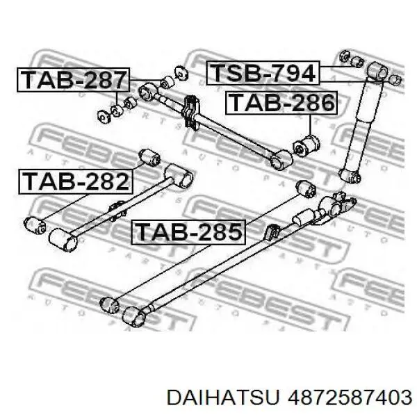 4872587403 Daihatsu suspensión, brazo oscilante, eje trasero