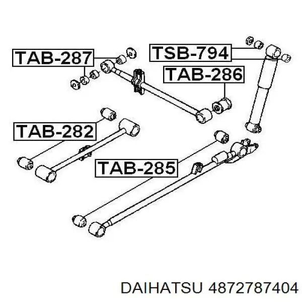 4872787404 Daihatsu suspensión, brazo oscilante, eje trasero, inferior