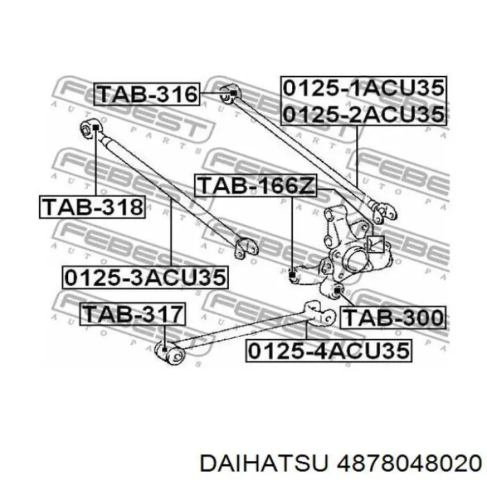 4878048020 Daihatsu barra de dirección, eje trasero