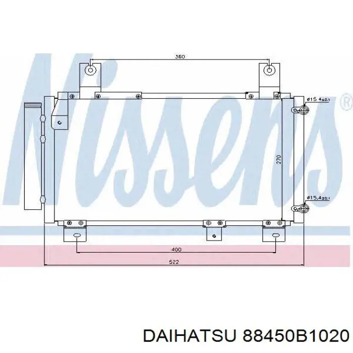 88450B1020 Daihatsu condensador aire acondicionado