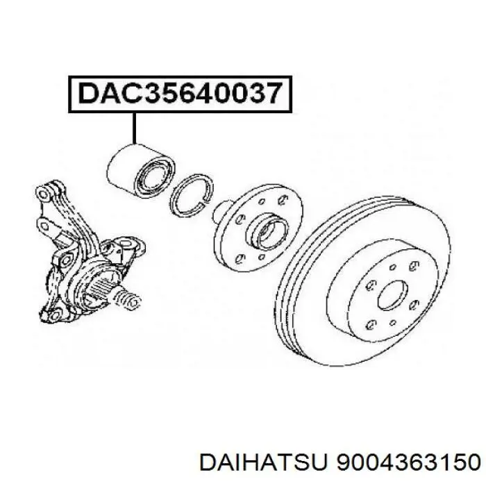 9004363150 Daihatsu cojinete de rueda delantero