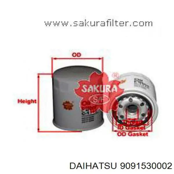 9091530002 Daihatsu filtro de aceite