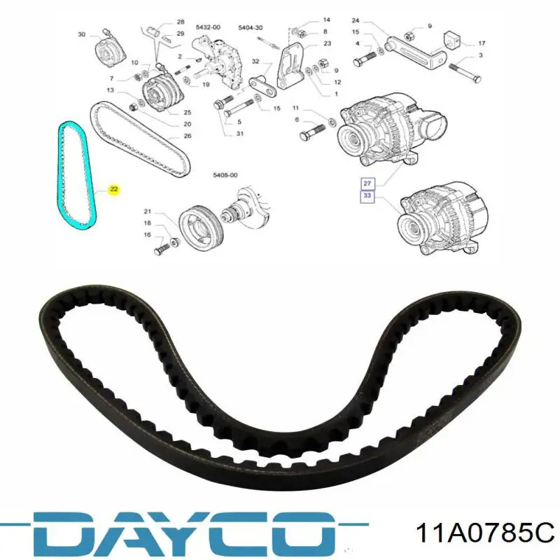 Correa de transmisión trapezoidal Dayco 11A0785C precio, desde 7,59 EUR
