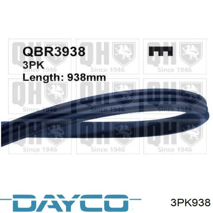 Correa de transmisión trapezoidal Dayco 3PK938 precio, desde 21,07 EUR