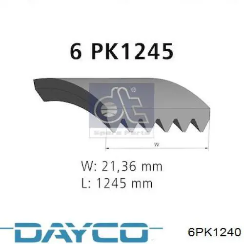 Comprar 6PK1240 Dayco Correa trapezoidal