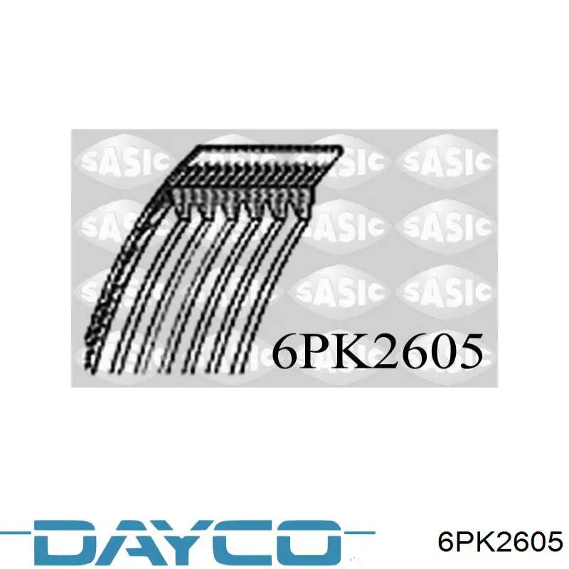 Correa de alternador 6PK2605 Dayco