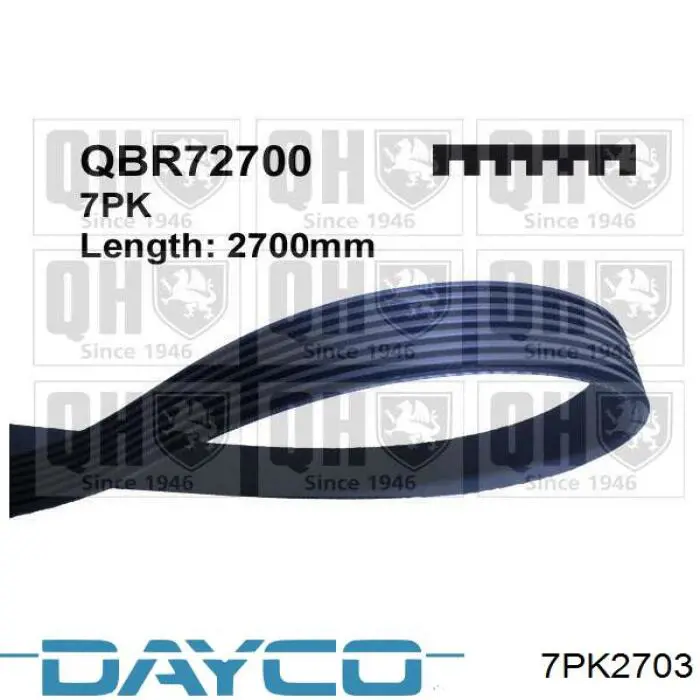 Correa de transmisión trapezoidal Dayco 7PK2703 precio, desde 19,03 EUR