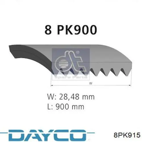 Correa de transmisión trapezoidal Dayco 8PK915 precio, desde 15,78 EUR