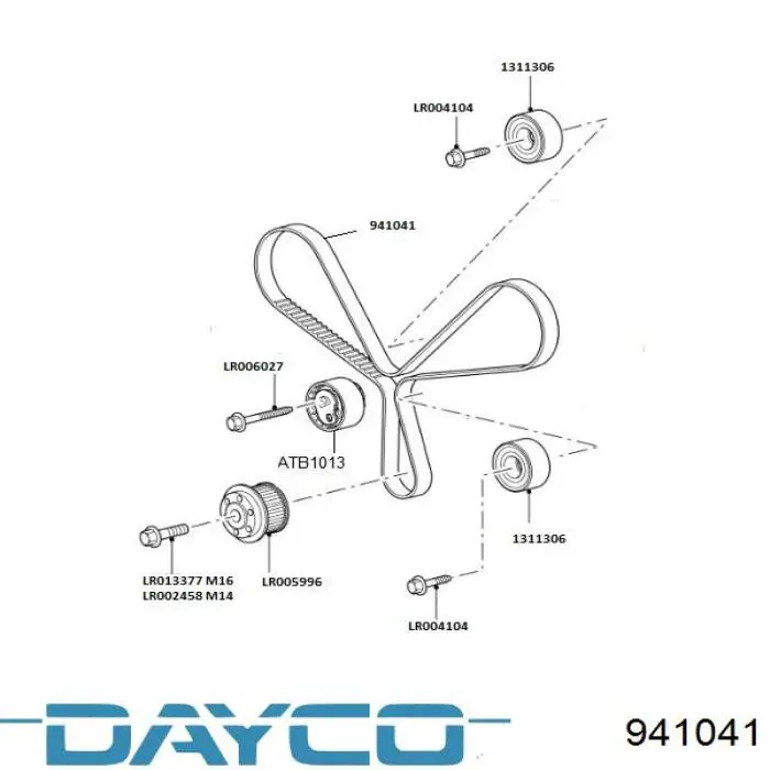 Correa distribución 941041 Dayco