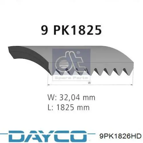 9PK1826HD Dayco correa trapezoidal