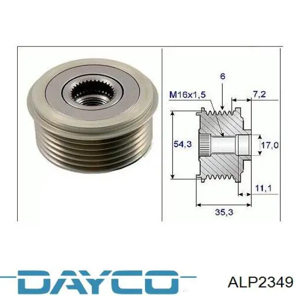Polea alternador ALP2349 Dayco