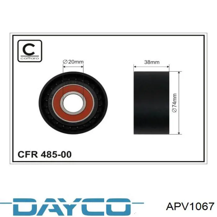 Tensor de correa poli V APV1067 Dayco