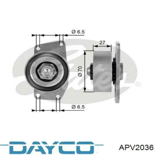 APV2036 Dayco rodillo, correa trapecial poli v