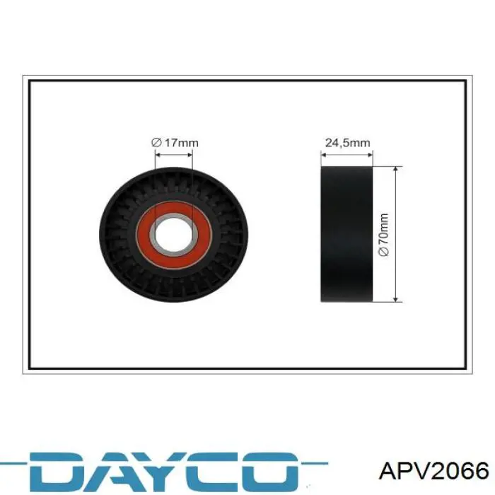 APV2066 Dayco polea tensora, correa poli v