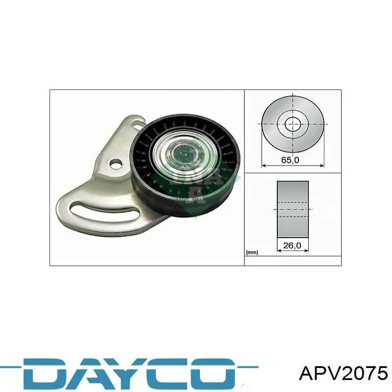Rodillo tensor correa poli V Dayco APV2075 precio, desde 37,80 EUR