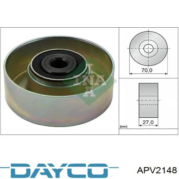 APV2148 Dayco rodillo, correa trapecial poli v