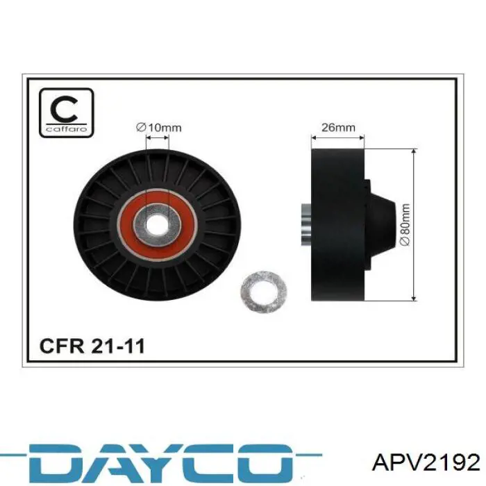 Comprar APV2192 Dayco Polea inversión/guía, correa poli V