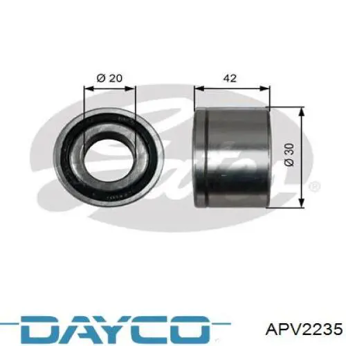 APV2235 Dayco rodillo, correa trapecial poli v