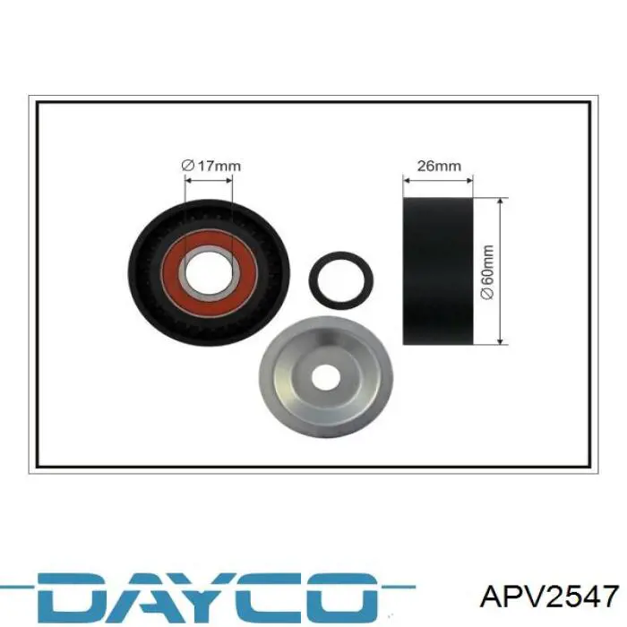 Tensor de correa poli V APV2547 Dayco