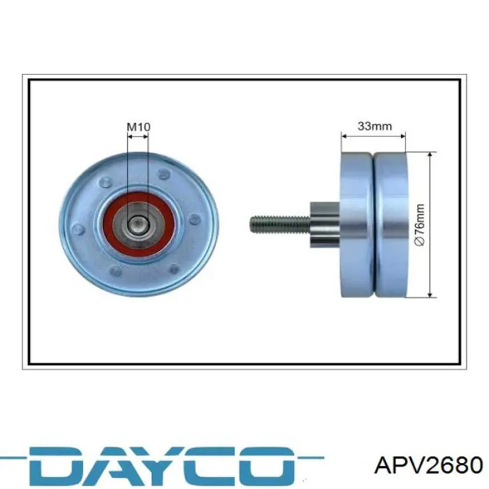 Polea inversión / guía, correa poli V DAYCO APV2680