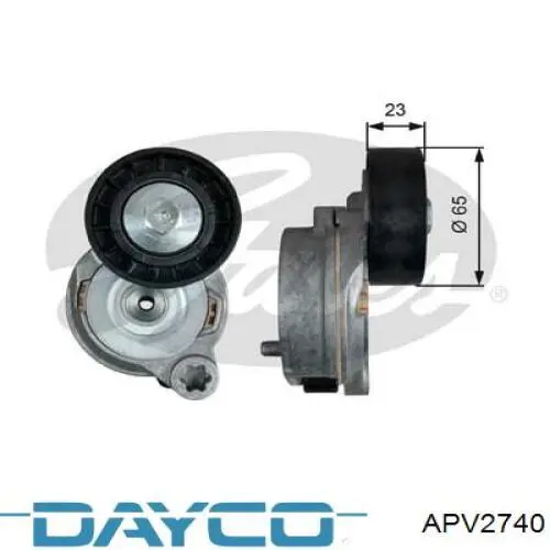 Tensor de la correa trapecial poli v Dayco APV2740