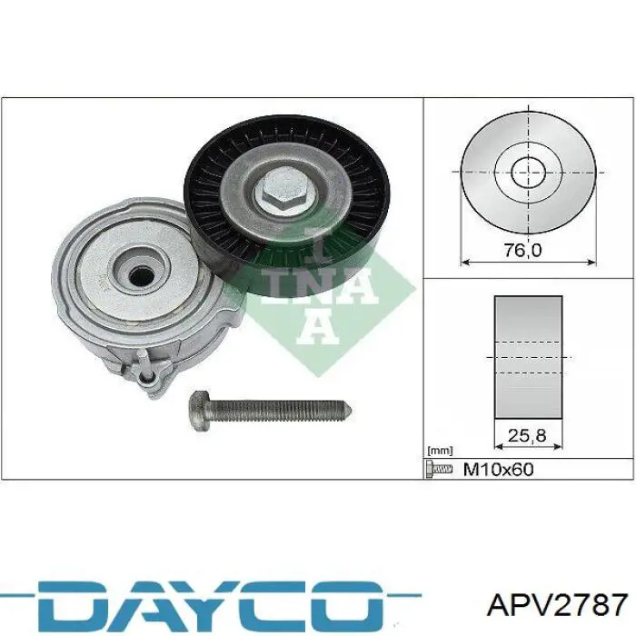Tensor de la correa trapecial poli v Dayco APV2787