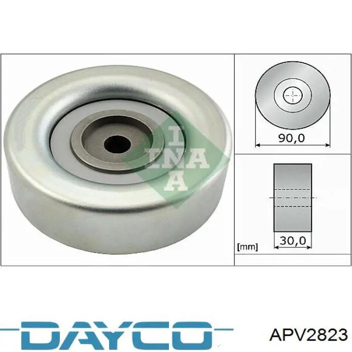 APV2823 Dayco polea inversión / guía, correa poli v