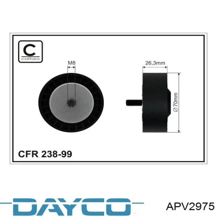 Comprar APV2975 Dayco Polea inversión/guía, correa poli V